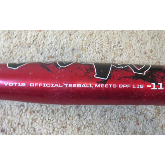 DeMarini Voodoo 26" 15oz Teeball Baseball Bat VDT12 NEW GRIP -11 Drop Red D1 - Picture 10 of 11